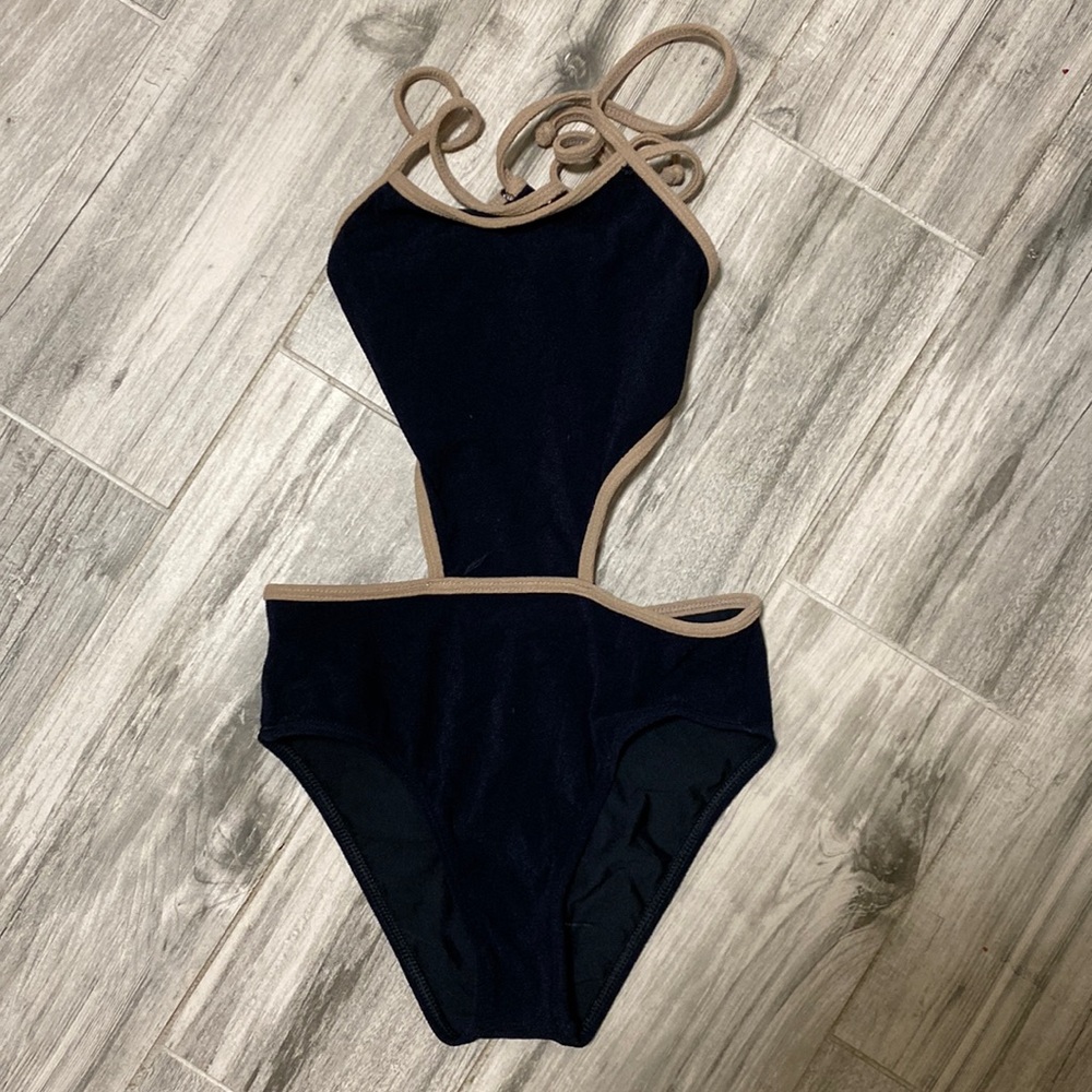 NWOT Splendid Littles Tactile Cashmere High Neck Cutout One-Piece - Picture 3 of 6